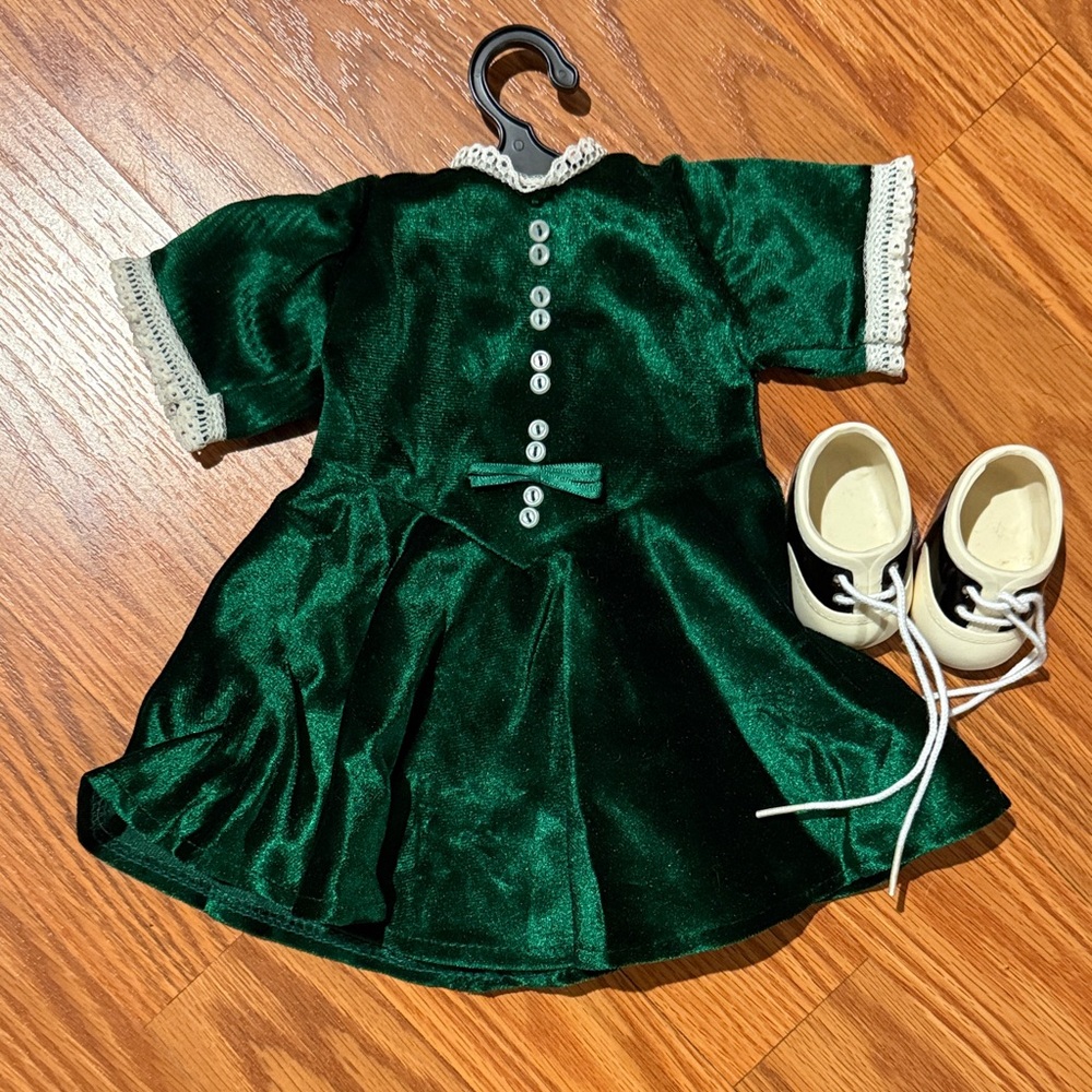 American Girl Evergreen Velvet Dress